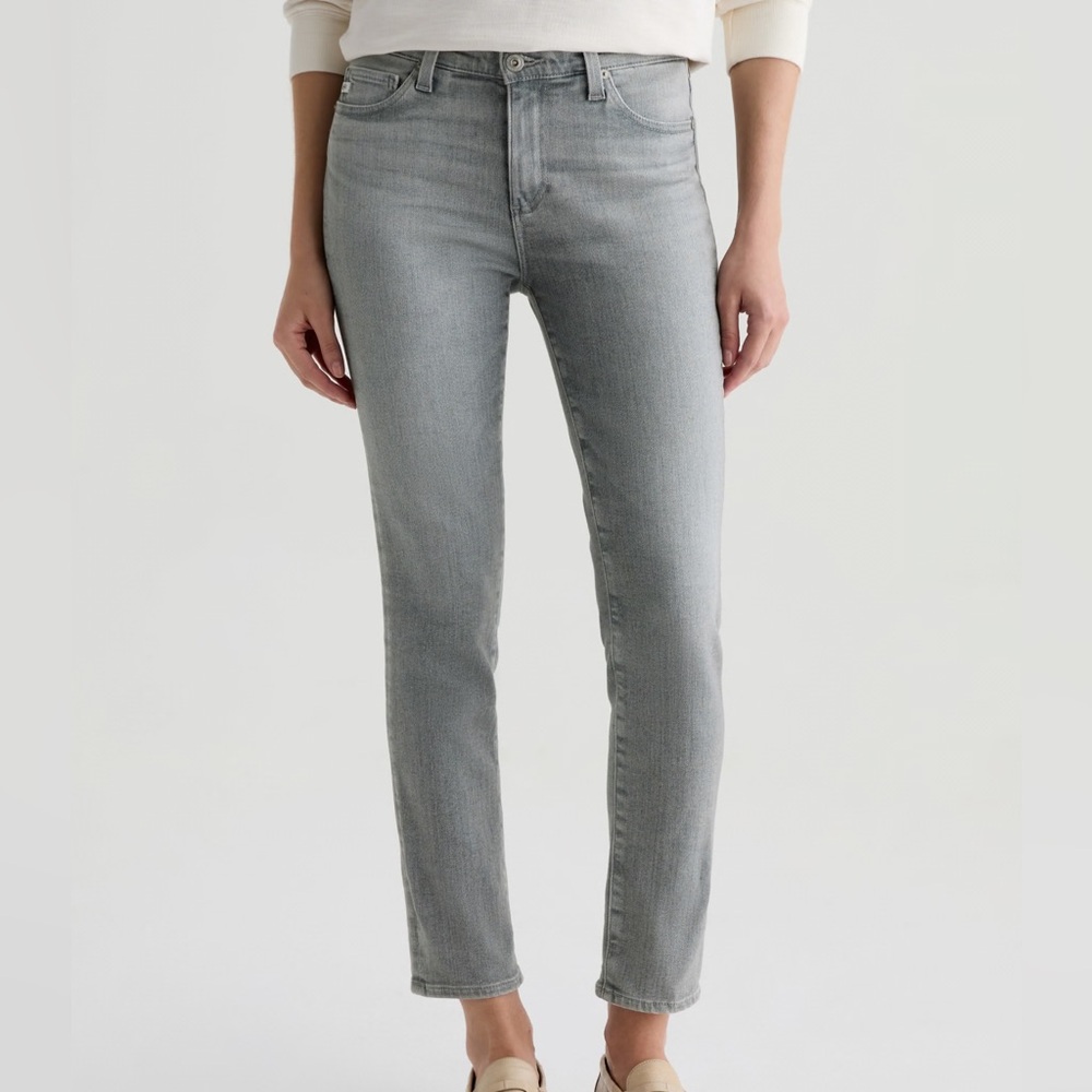 NWT! Ag Adriano Goldschmied Women's Prima Ankle Cigarette Jeans in Gray 26R